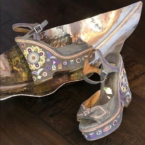 Sam Edelman Embroidered & Embellished Jean Wedges